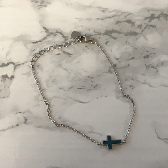 925 Sterling silver cross bracelet - Picture 2 of 3